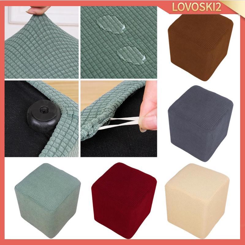 [Lovoski2] Soft Jacquard Ottoman Covers Slipcover Elastic Bench Storage Cushion Replacement for Foot