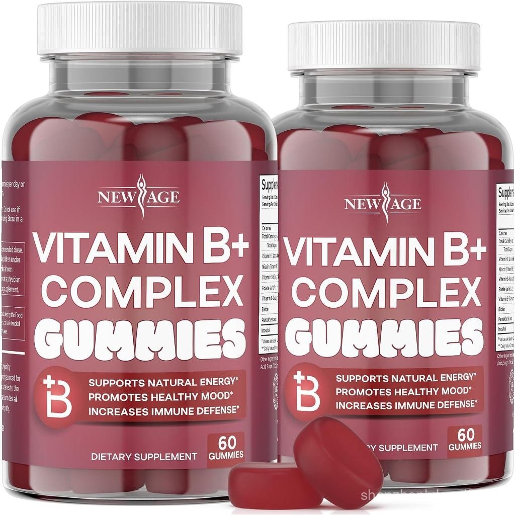 NEW AGE Vitamin B Complex Gummies with Vitamin B3, B6, & B12 – with Biotin, Folic Acid & Vitamin C –