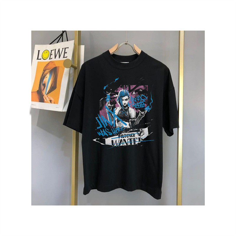 [พร้อมส่ง]✅[มีสินค้า] เสื้อยืด League of Legends LOL Arcane Jhin แขนสั้น สไตล์กราฟฟิตี้อเมริกัน เสื้