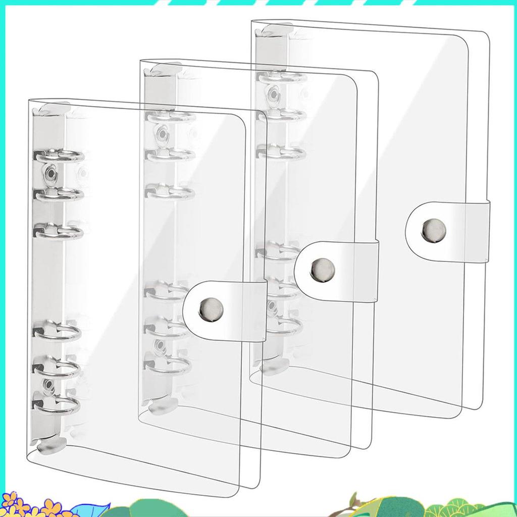 3 แพ็ค A6 โปร่งใส PVC นุ่ม 6 แหวน Binder ฝาครอบ Clear Binder โน้ตบุ๊ค A6 Binder สําหรับเติมโน้ตบุ๊คต
