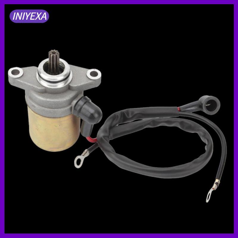[Iniyexa] 2T เครื่องยนต์ Starter Motor Gold Finish ขนาดกะทัดรัดสกู๊ตเตอร์เริ่มต้นหน่วยสําหรับ QJ50 J