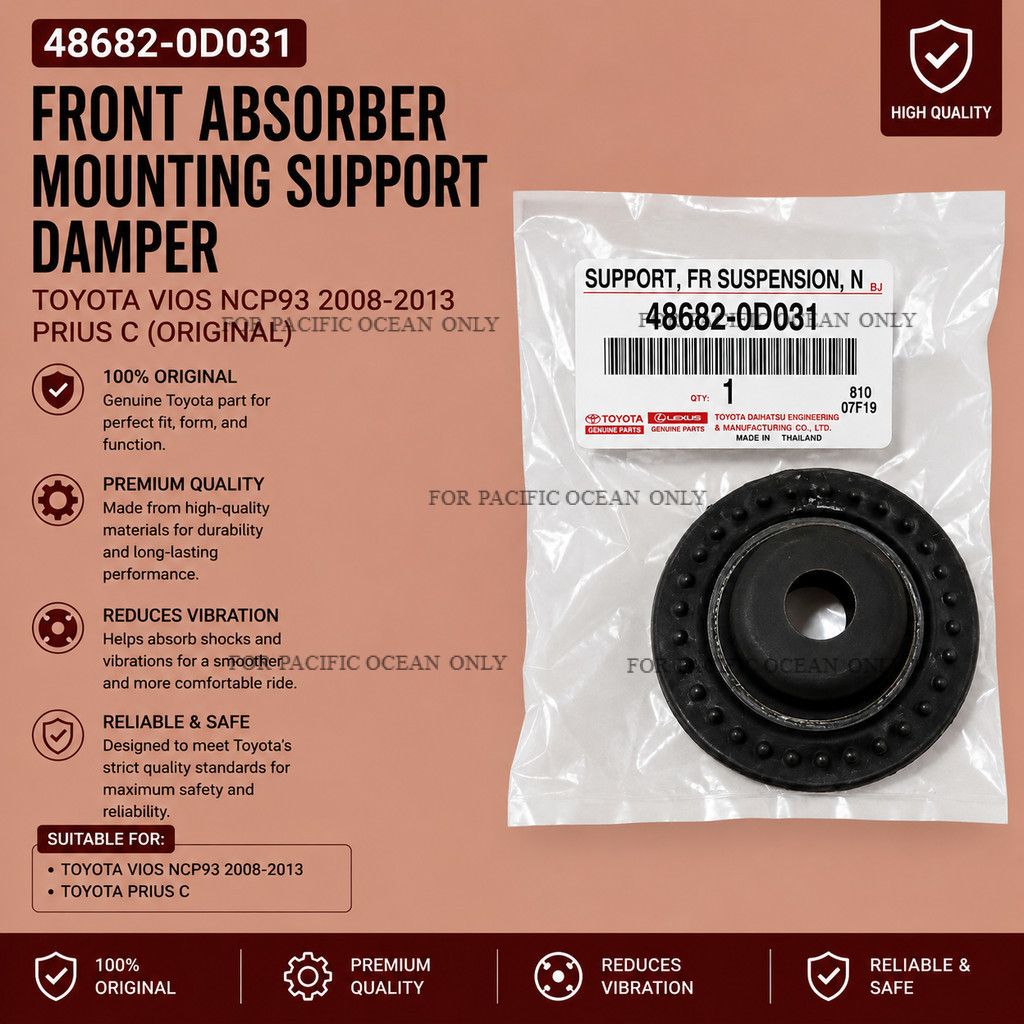 ด้านหน้า ABSORBER MOUNTING SUPPORT DAMPER TOYOTA VIOS NCP93 2008-2013 PRIUS C (48682-0D031) @1PC