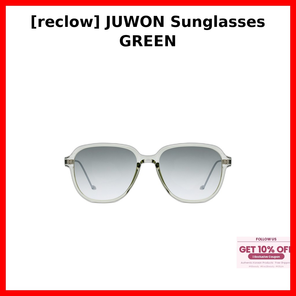 [รับช้า] แว่นกันแดด JUWON สีเขียว / แว่นกันแดดเกาหลี / กรอบโอเวอร์ไซส์ / ของแท้ 100% โดย Kiss2Beauty
