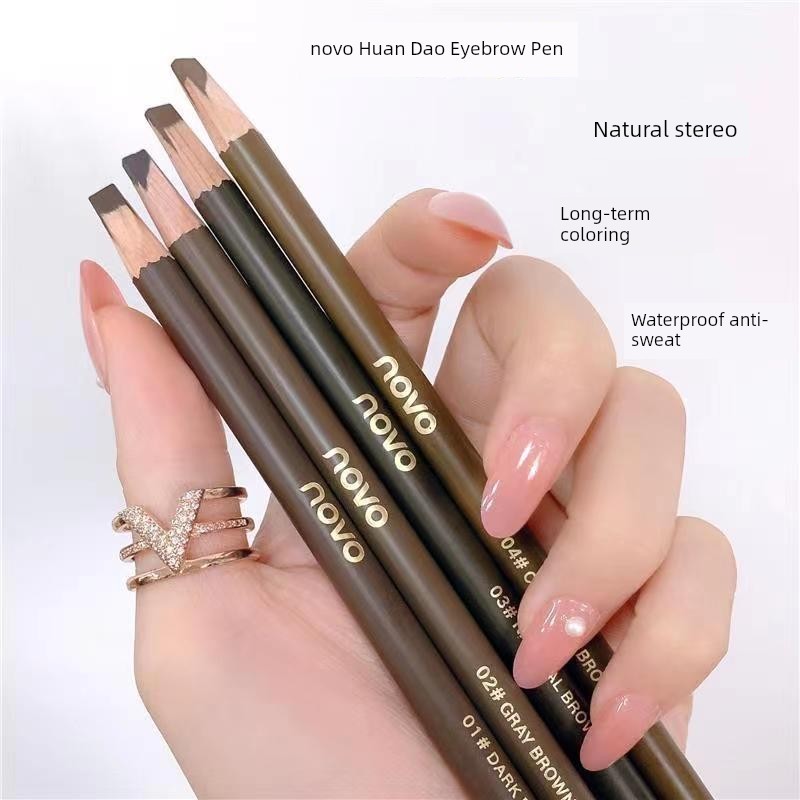 ดินสอเขียนคิ้วกันน้ำ เขียนคิ้ว NOVO Non-Fading Novice Beginner ดินสอเขียนคิ้วมาเชเต้