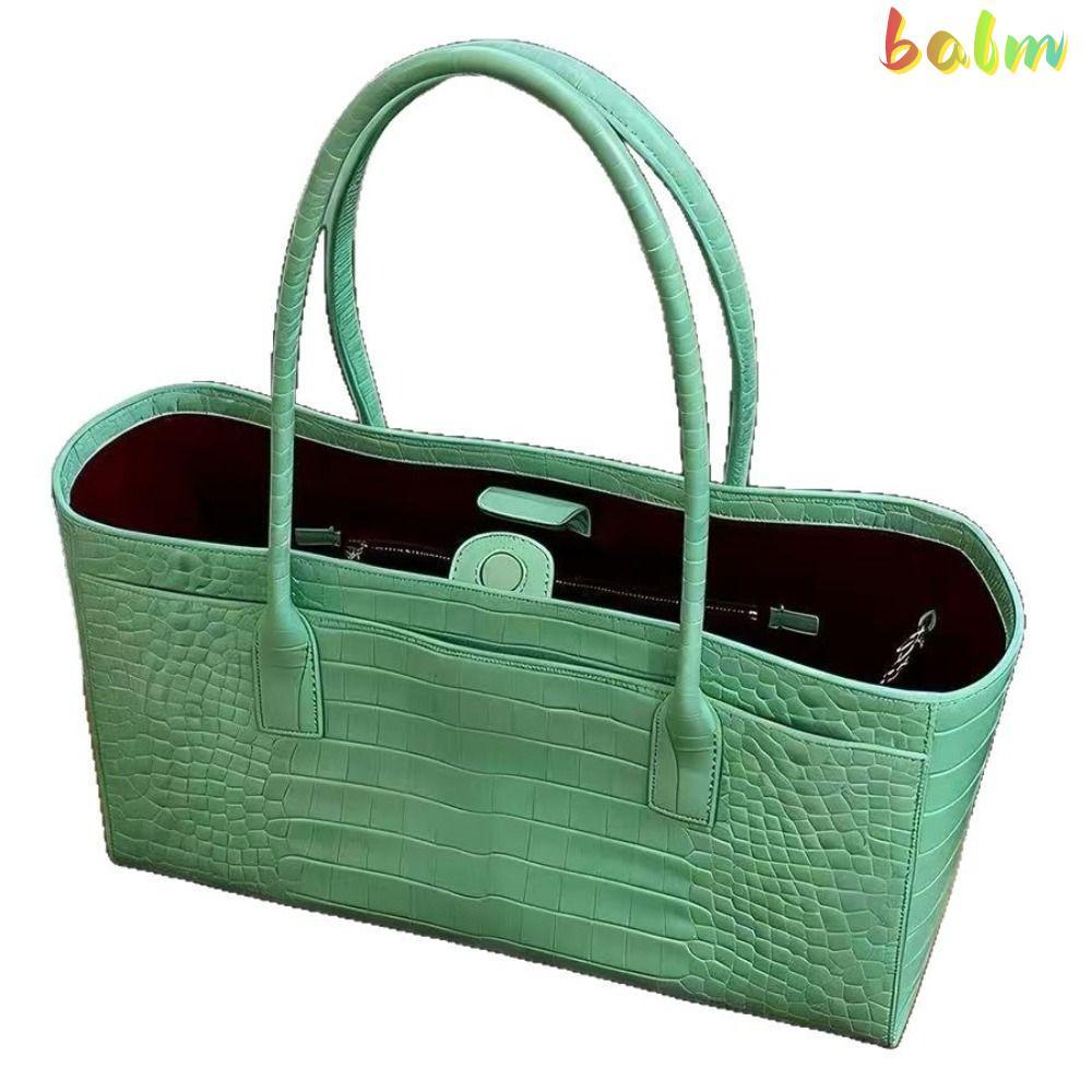 BALM Crocodile Pattern Tote Bag, Luxury Trend Women Handbag, High Quality PU Elegant Shoulder Bag Da