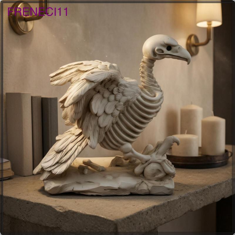 [freneci11] Vulture Skeleton Sculpture Skeletal Vulture Skeleton Spooky Haunting for Mantel, ชั้นวาง