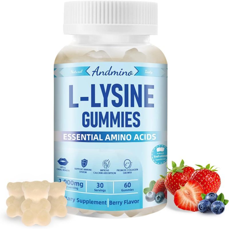 L-Lysine Gummies 1000 มก. พร้อม Trehalose, L Lysine Gummies สําหรับริมฝีปาก & สุขภาพช่องปาก รองรับภู