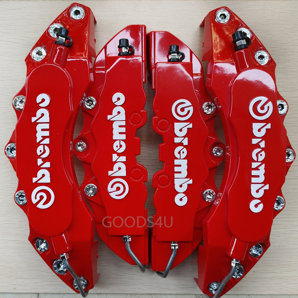 3D Universal สีแดง Racing Disc เบรค Caliper สําหรับรถตกแต่งส่วนบุคคลของดุมล้อรถของคุณ L4K4