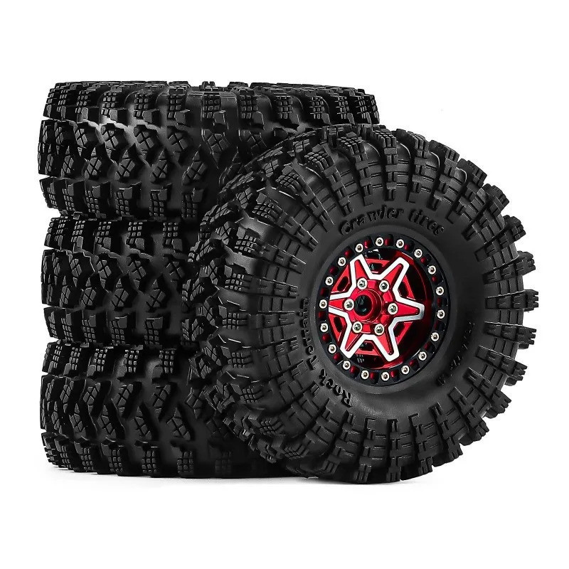 4PCS 1.9 "120 มม.โลหะ Beadlock ยาง 12 มม.Hex สําหรับ 1/10 Trxs TRX4 TRX6 Axial SCX10 II III 90046 D9