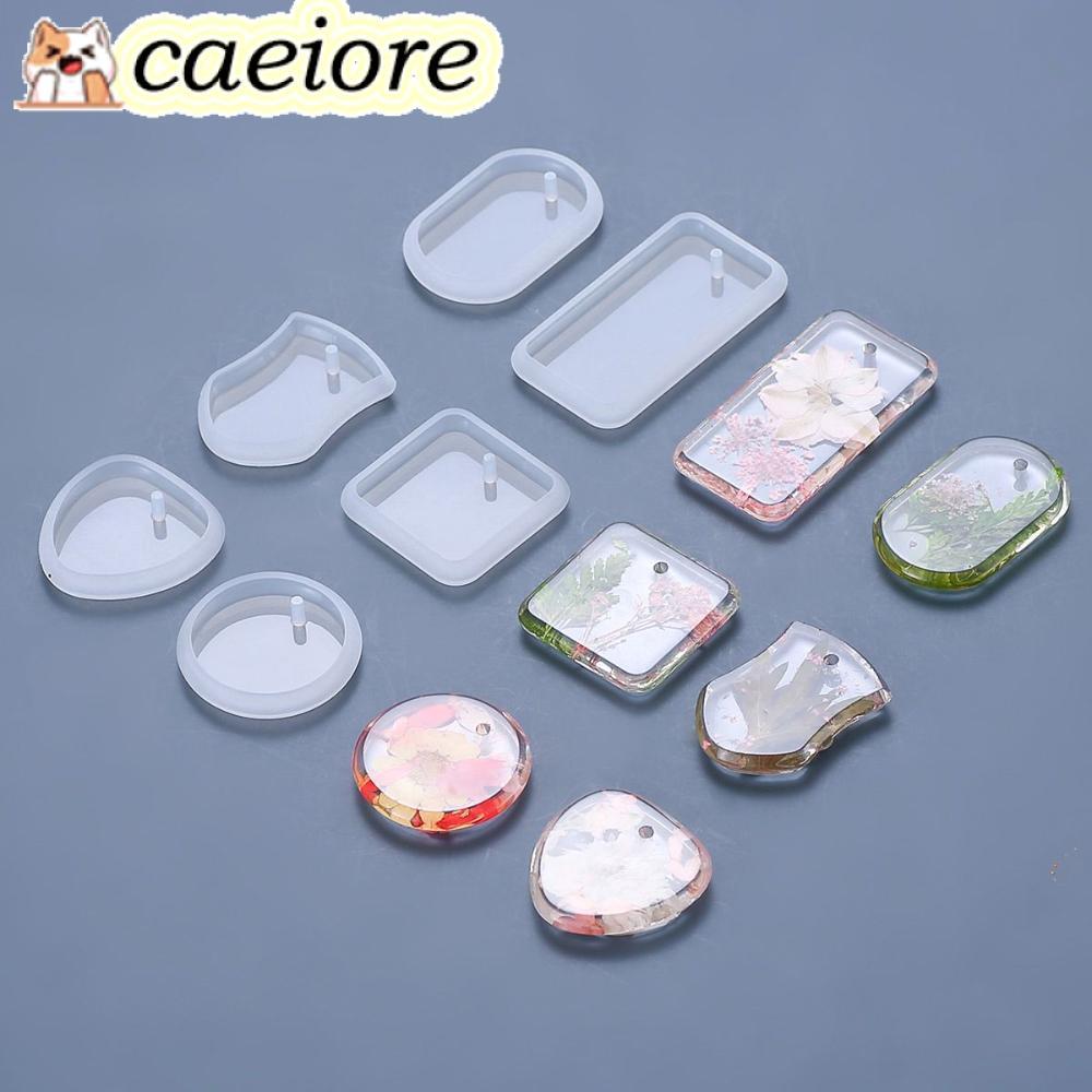 CAEIORE ซิลิโคน Mould สี่เหลี่ยมผืนผ้าทําด้วยมือ DIY Craft Epoxy สร้อยคอพวงกุญแจ