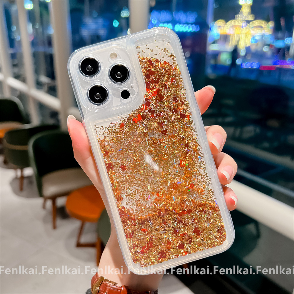 Vivo Glitter Simple Golden Red Transparent Case Y100 เคสโทรศัพท์ IQ0012/IQ00Neo8/y78/Y52