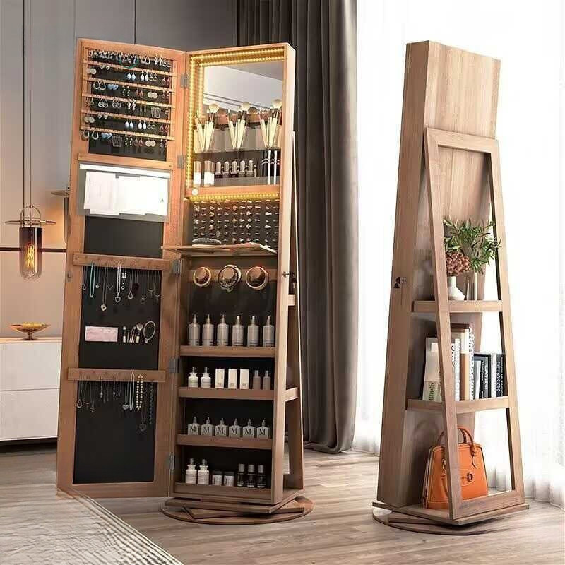 Full Body Mirror Rotate Vertical Mirror Large Capacity Vanity Mirror Integrated Landing Long Mirror