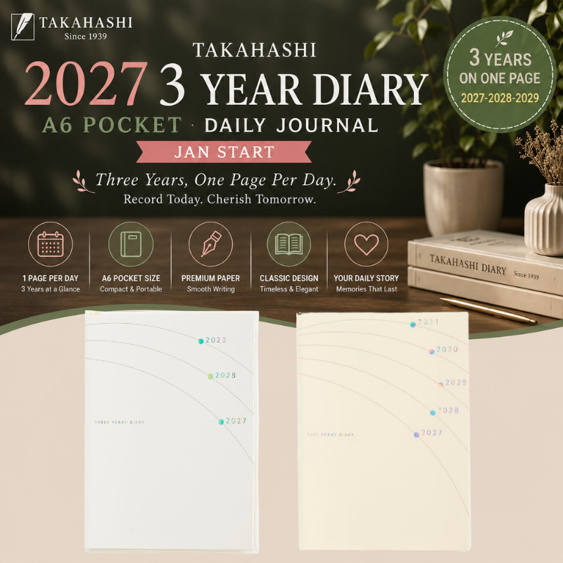 Takahashi 2027 A6 Multi-Year Pocket Diary Planner (January Start)