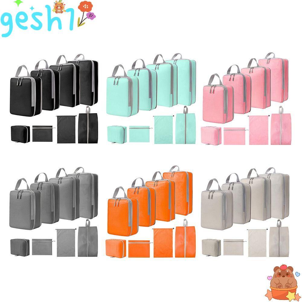 GESH1 กระเป๋าแต่งหน้า, Compressed Home Organizer Travel Storage Bag Set, Portable Large Capacity Thr