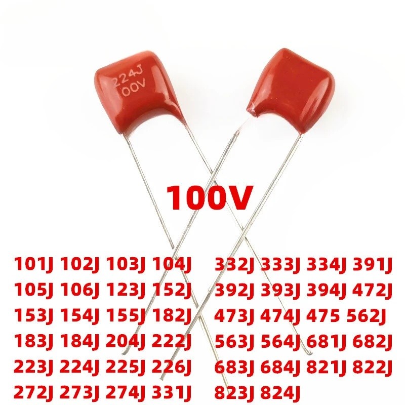10PCS 100V 184J 180NF 0.18UF 204J 200NF 0.2UF 222J 2.2NF 223J 22NF 0.022UF 224J 220NF 0.22UF 225J 2.