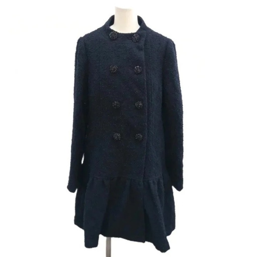 Cynthia Rowley BLESS Coat Navy Ruffles Long sleeves Direct from Japan Secondhand