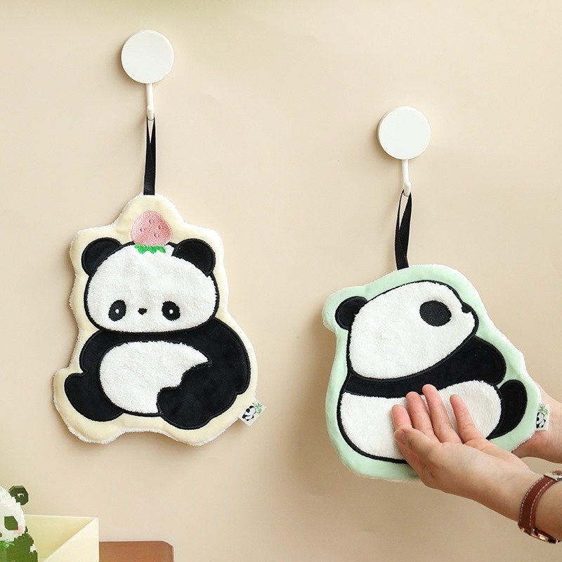 Panda Flower Cute Hand Towel Kitchen Hand Towel Absorbent Small Towel Toilet Cartoon Handkerchief