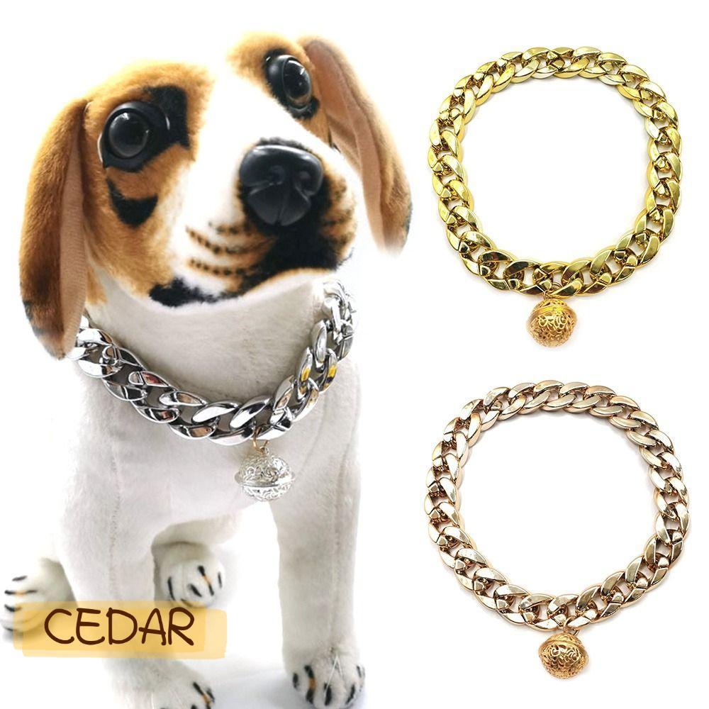 CEDAR  สร้อยคอสำหรับสัตว์เลี้ยง เครื่องประดับรูปแมว อุปกรณ์สำหรับสุนัข แฟชั่นสำหรับผู้หญิง โซ่คิวบา