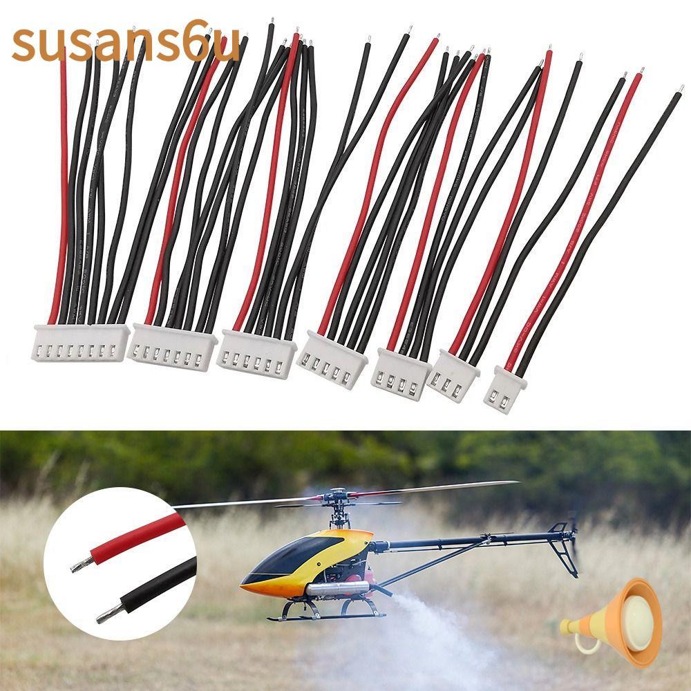 SUSAN RC Lipo แบตเตอรี่ Balancer Charger Plug, 22AWG 1S 2S 3S 4S 5S 6S 7S สายไฟ,ปลั๊กซิลิโคน DIY JST