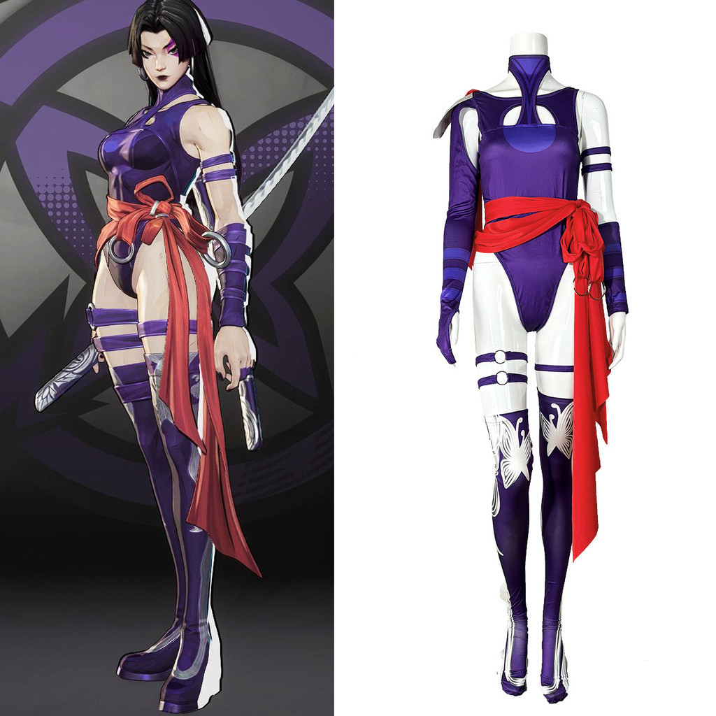 เครื่องแต่งกายคอสเพลย์ Captain Britain X-Force Psylocke | Marvel Inspired Role Play Wear LB2I