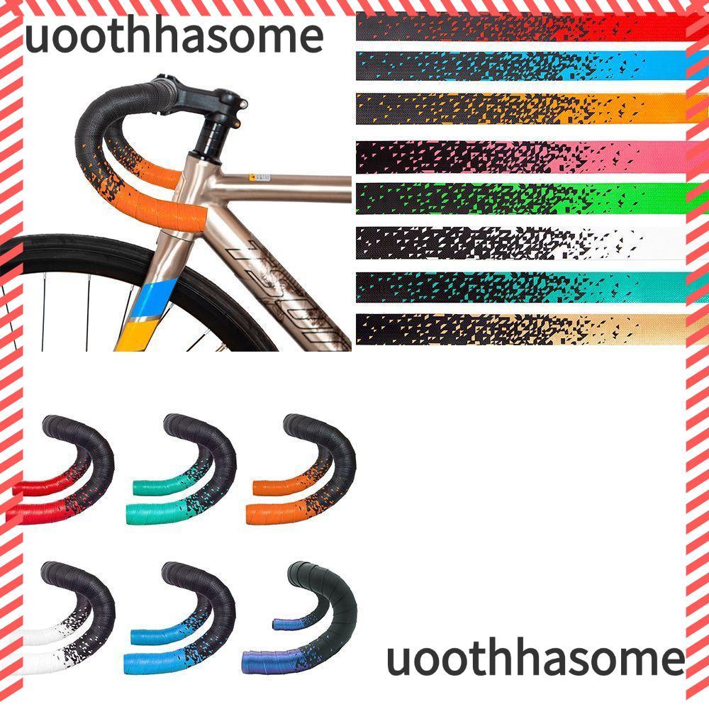 UOOTHASOME 1 คู่เทปแฮนด์จักรยาน PU EVA Anti-Vibration Non-Slip Racing Handlebar เข็มขัด