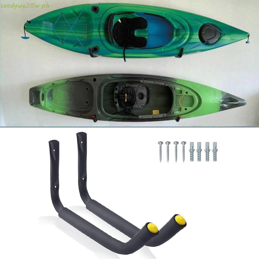 SANDYWE Kayak Rack, Heavy Duty แบบพกพา Kayak แขวน,กระดานโต้คลื่นสีดําวงเล็บอเนกประสงค์โรงรถ Kayak St