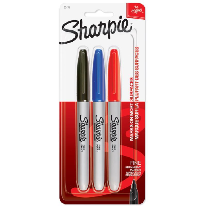 SHARPIE FINE ปากกามาร์กเกอร์ คละสี ขนาด 1.0 มม. (แพ็ค 3 ด้าม)