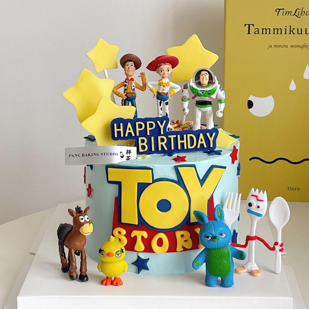 Toy Story เครื่องประดับตกแต่งเค้ก Buzz Lightyear Woody Triss ตุ๊กตาเด็กวันเกิด Dress Up Plug-In
