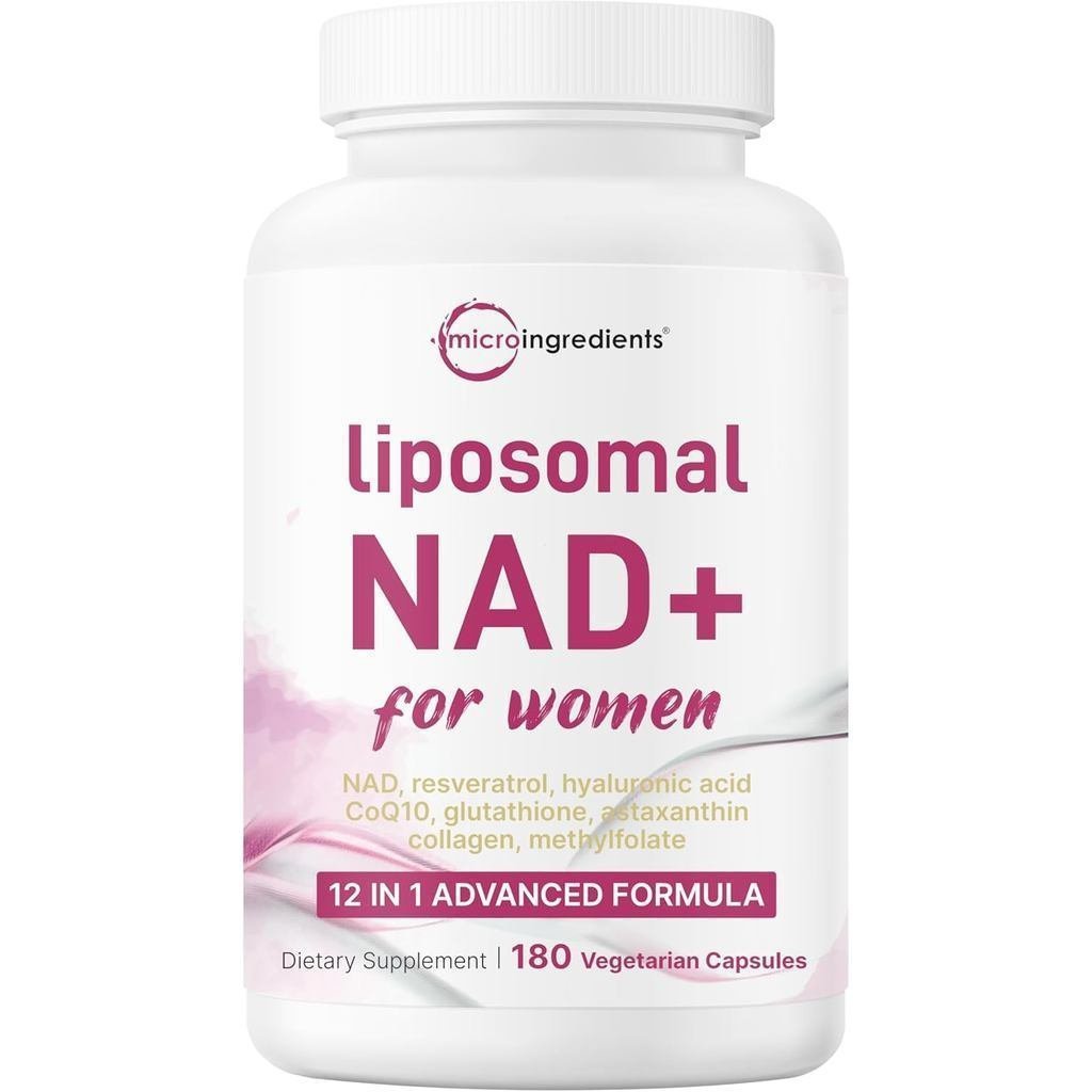 ผู้หญิงทุ่มเท Lipid NAD+Complex, 180 แคปซูลมังสวิรัติ | สูตร NAD พรีเมี่ยม 12 in 1 บรรจุ Resveratrol