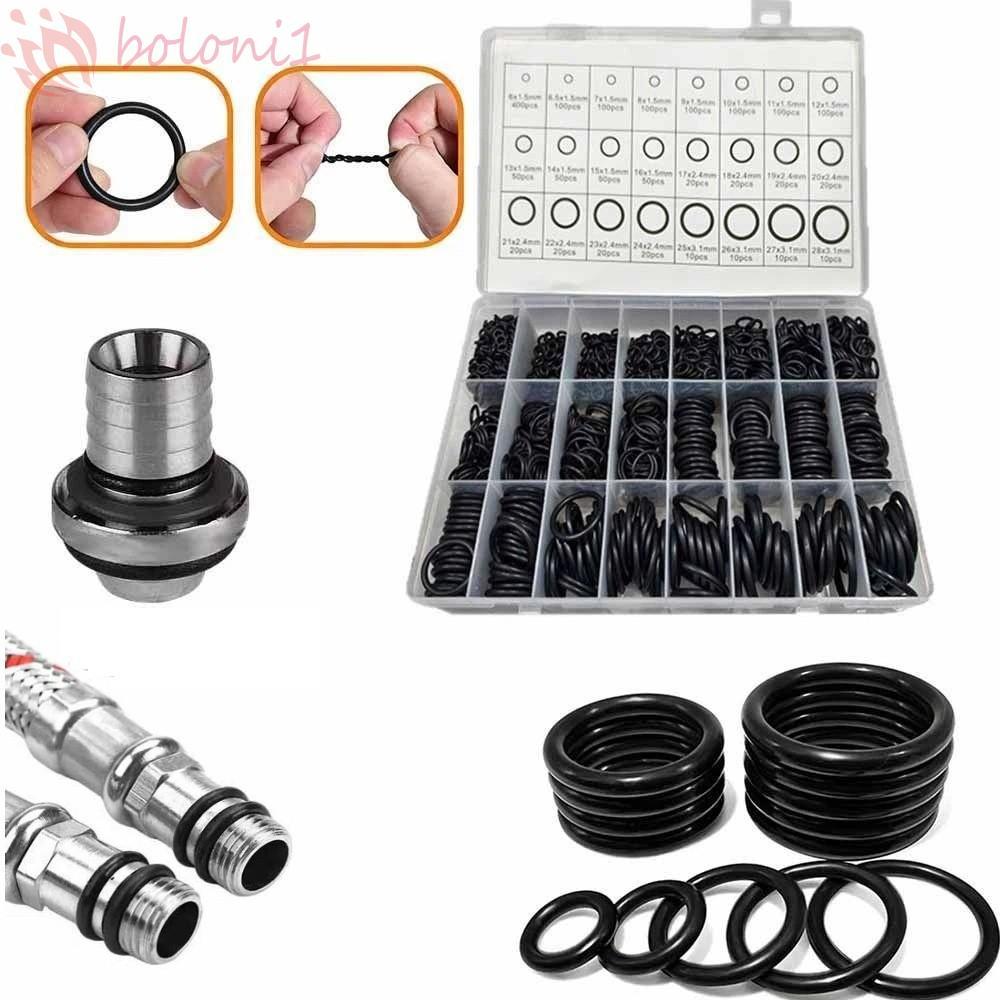 [COD] 1500 ชิ้น O-Ring Seals Assortment Kit, Oil Resistance Black Rubber O-Rings Gasket Seals, Elast