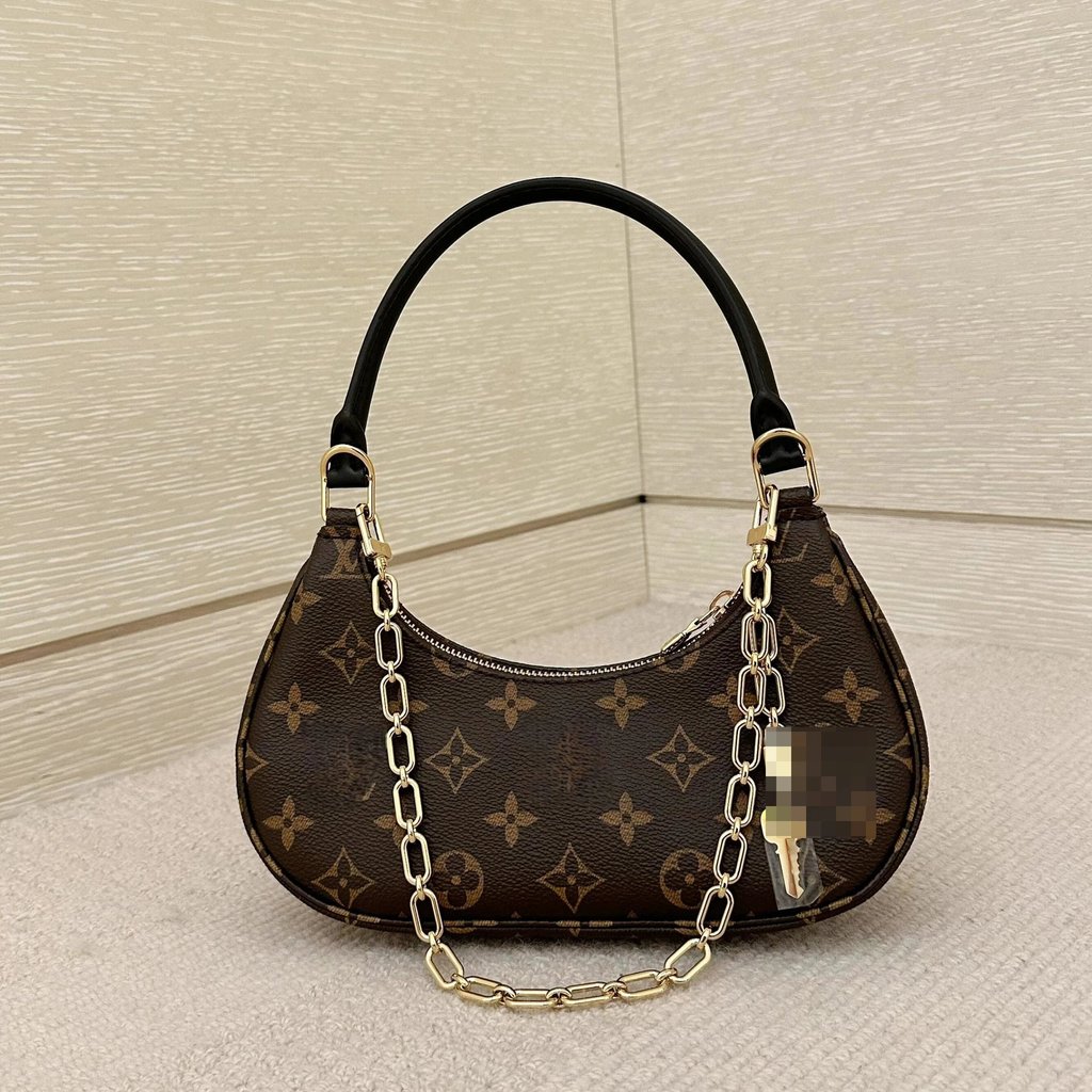 Hobo Bag LoopV Home Crescent Presbyopic Chain L Home Underarm Bag Female Bag Cowhide Handle V Home S