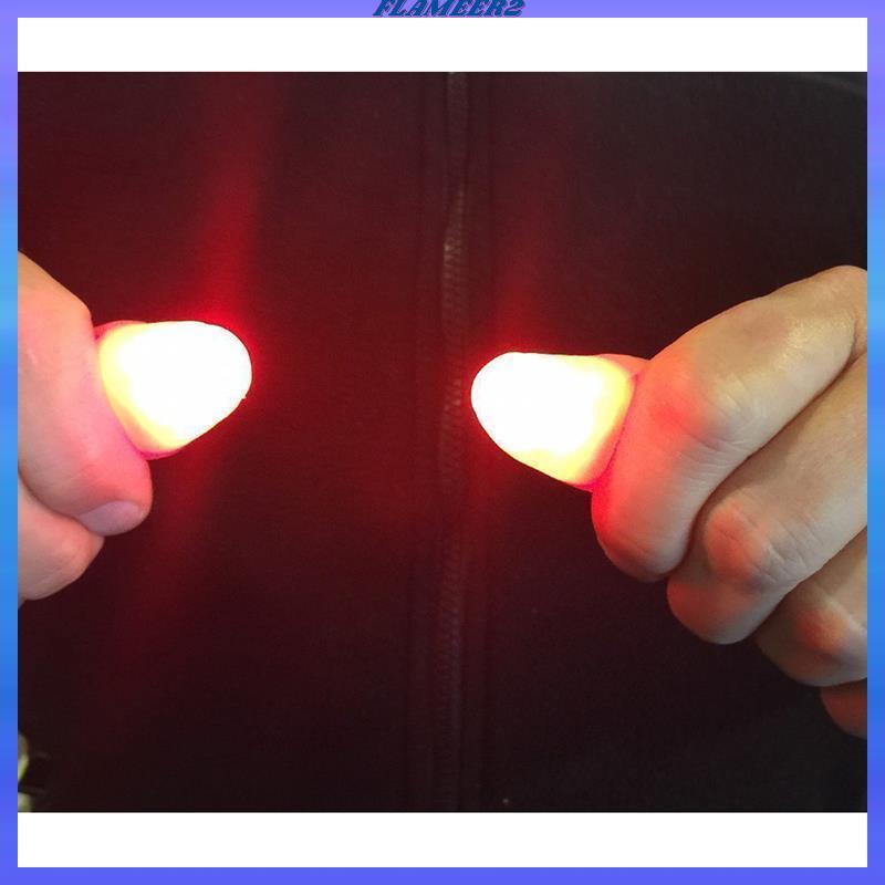 [Flameer2] 2 ชิ้น Light Up Fingers LED Tricks Thumb Props Light Up Finger Fingers ของเล่นนิ้วมือ Tri