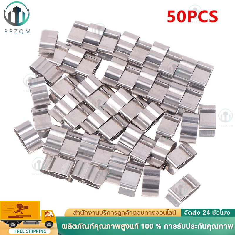 50 ชิ้นเงินคุณภาพสูงใหม่พลังงานแสงอาทิตย์ PV Cable Clip Clamp Stainless Steel Wire Clamp Cable Organizer