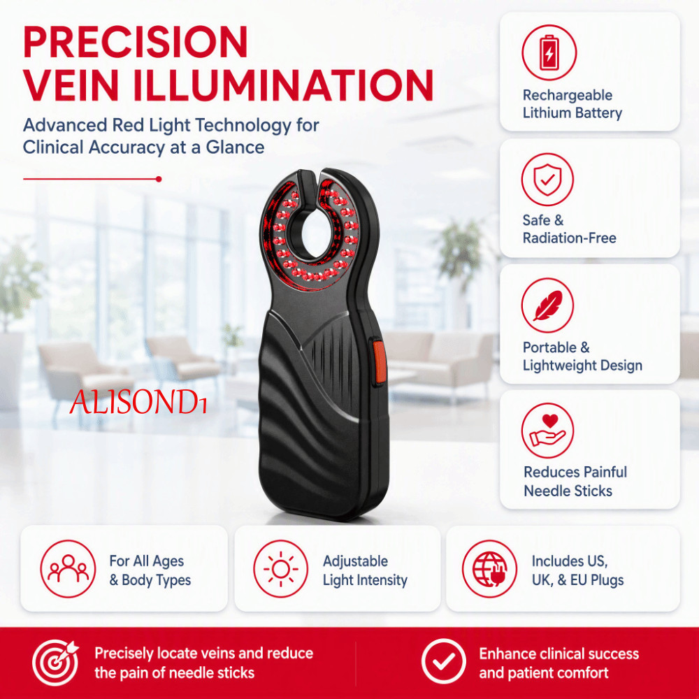 ALISOND1 Vein Viewer, LED Vein Scanner ไม่มีรังสี Vein Finder, IV Vein Finder สําหรับฉีดที่เชื่อถือไ