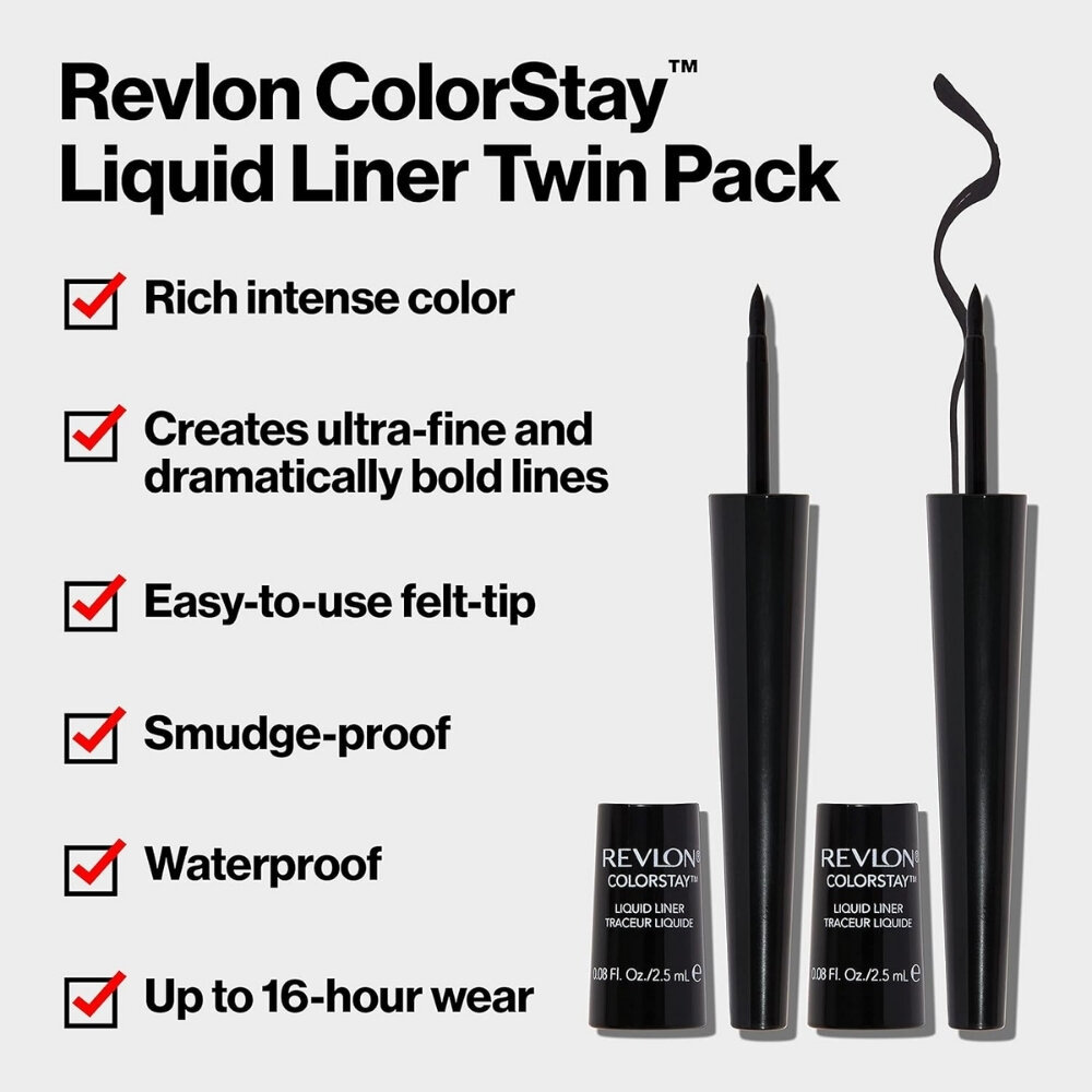 Revlon เรฟลอน คัลเลอร์สเต ลิควิด อายไลเนอร์ สีดำ — صورة 4