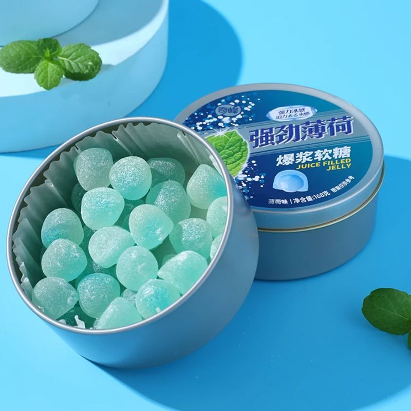 2026 สินค้าใหม่ Qifeng Pop Mint Gummy Strong Mint ลูกอมรสผลไม้ 168g ของว่างเย็นชนิดบรรจุกล่อง kiashi
