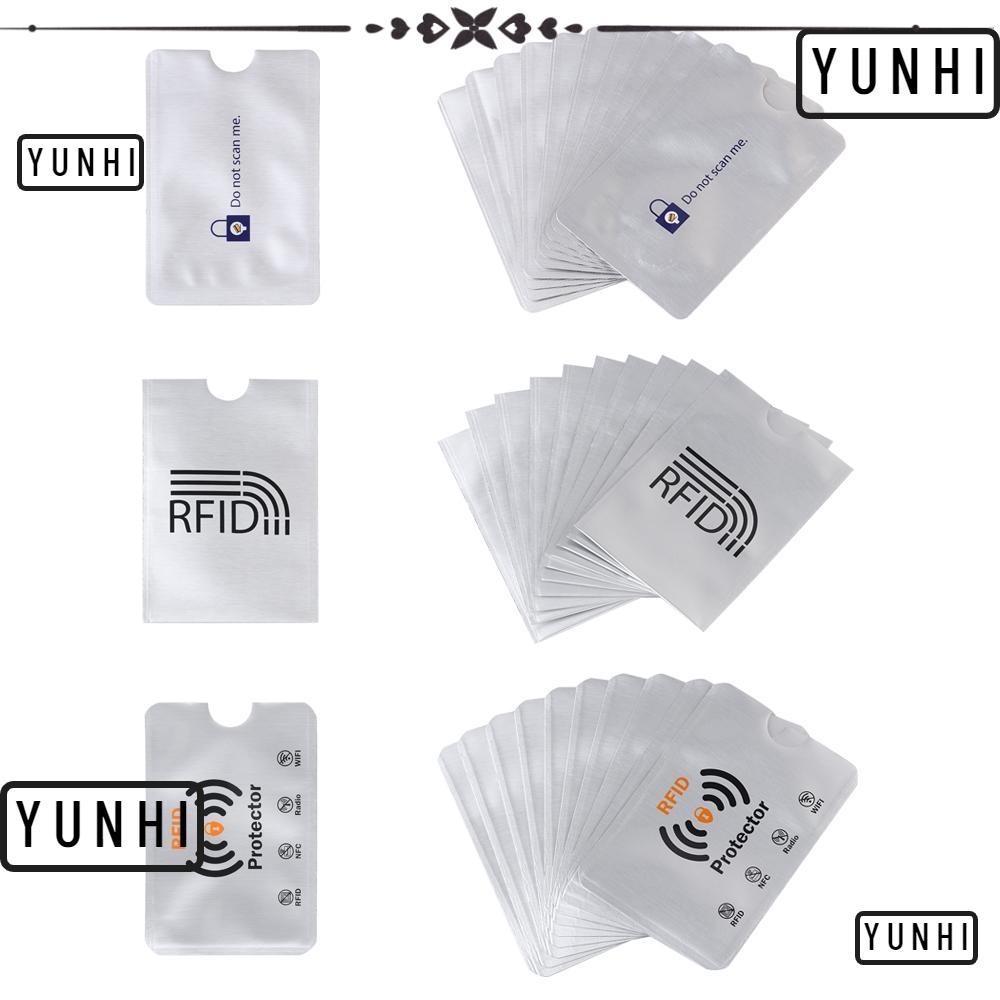YUNHI 10 ชิ้นการ์ดแขนป้องกันแขนป้องกันป้องกัน RFID Blocking Anti Theft Anti Rfid กระเป๋าสตางค์
