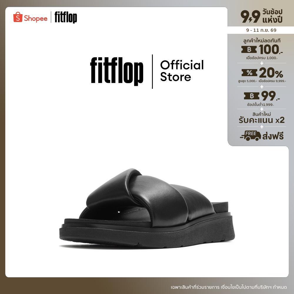 FITFLOP GEN-FF FOLDED-LEATHER SLIDES รองเท้าแตะผู้หญิง รุ่น A2Z-090 สี BLACK