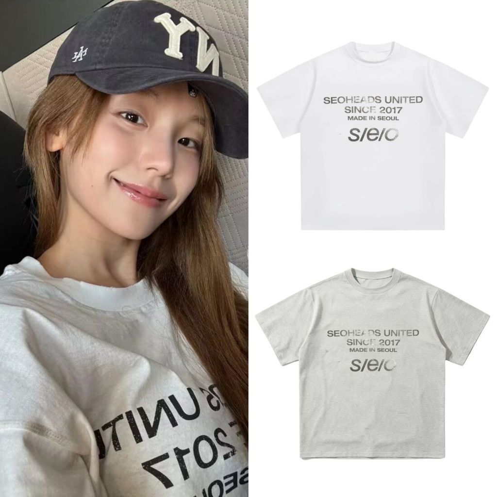 ITZY YEJI เสื้อยืดผ้าฝ้ายฤดูร้อนชุดลําลองสําหรับคู่รัก