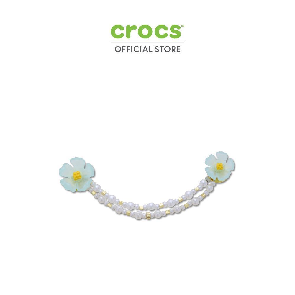 CROCS ตัวติดรองเท้า JIBBITZ™ BLUE FLOWER AND PEARL CHAIN รุ่น 10018698 - MULTICOLOR