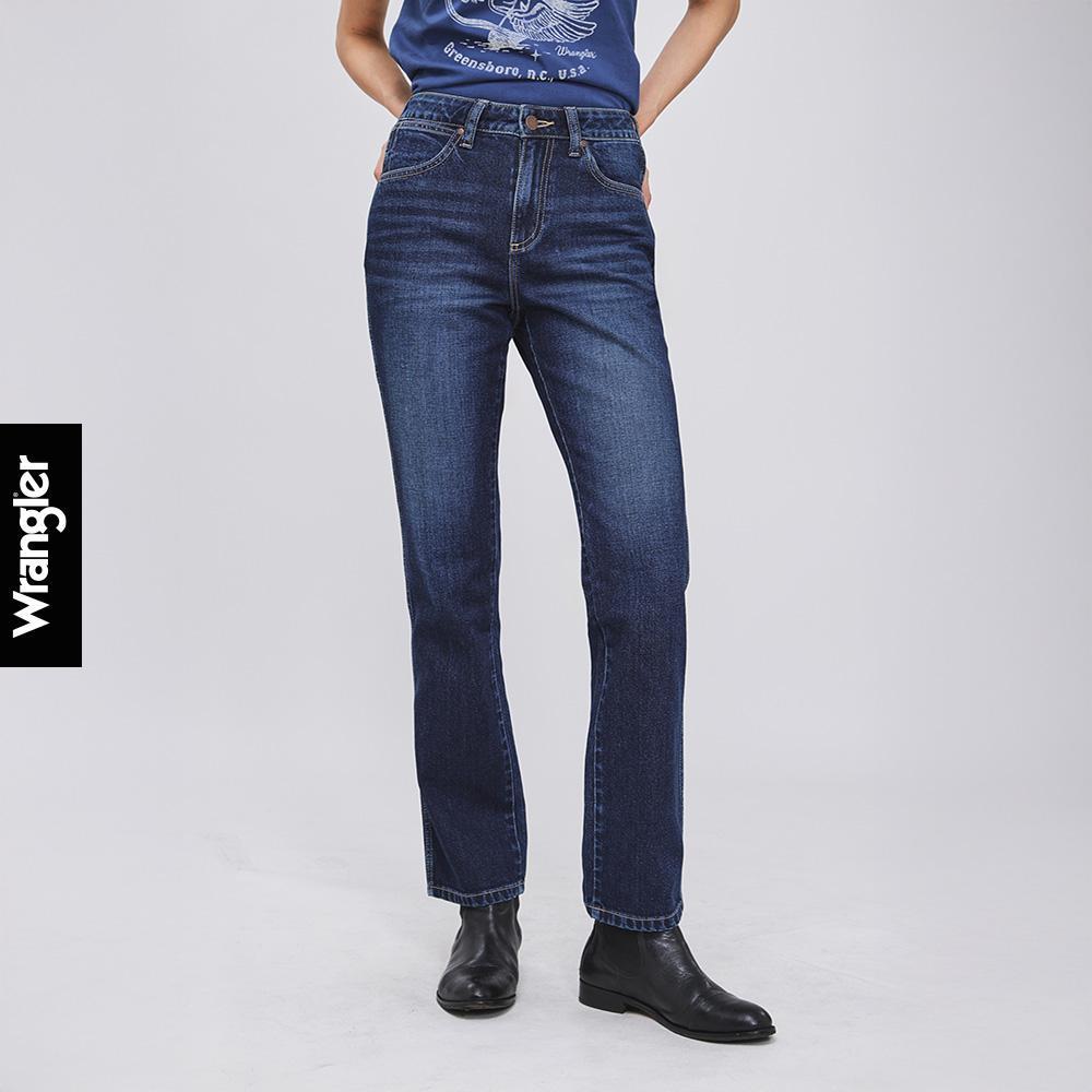 WRANGLER กางเกงยีนส์ผู้หญิง คอลเลคชั่น Beyond Denim เอวสูง ทรงเข้ารูป รุ่น WR F126WSTRN15 - สียีนส์เข้ม