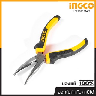 INGCO คีมปากแหลมปลายงอ 6 นิ้ว (160 มิลลิเมตร) รุ่น HBNP08168 เคลือบน้ำมันป้องกันสนิม ไม่กัดกร่อนง่าย (อิงโก้)