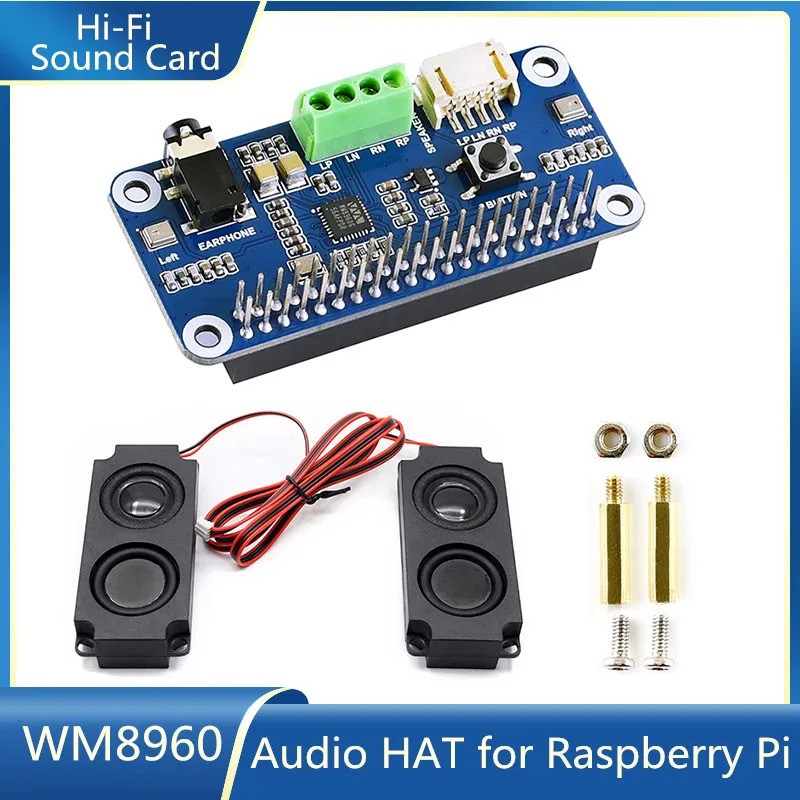 Raspberry Pi Hi-Fi การ์ดเสียงหมวก WM8960 บอร์ดขยายเสียงโมดูลการ์ดเสียงสําหรับ Raspberry Pi สเตอริโอ 