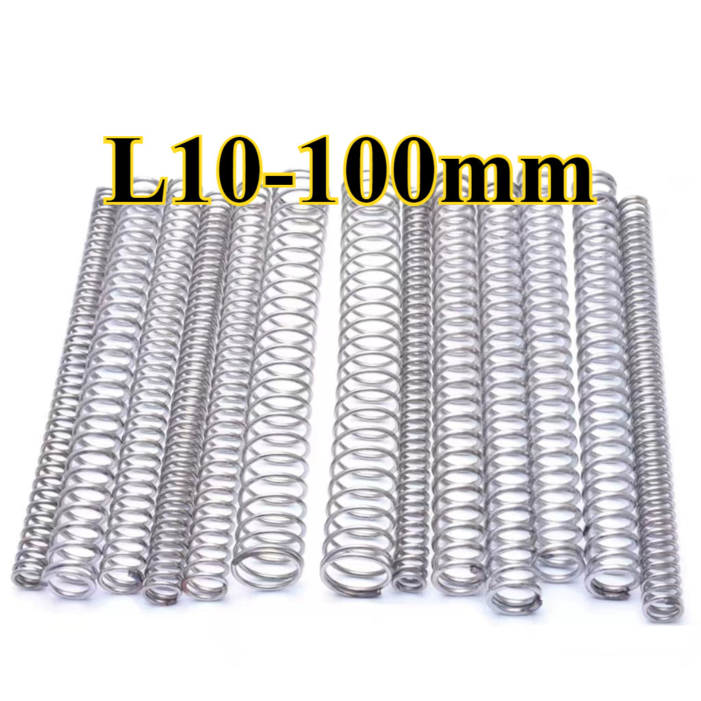 d1.0mm * OD19-25mm สปริงกด สปริงดันทั่วไป แรงกดที่แข็งแกร่ง สปริงตำแหน่งกลับ ชุบกันสนิมอย่างดี  สแตนเลส 304/Punch Press Spring Strong Pressure Return Position Spring Press Spring SUS304 (YDD-XDT-TH1)