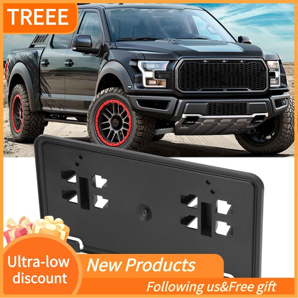 Treee แผ่นป้ายทะเบียนกันชนด้านหน้ายึดติดตั้ง JL3Z 17A385 BA Black Strong Struction การเปลี่ยนโครงสร้