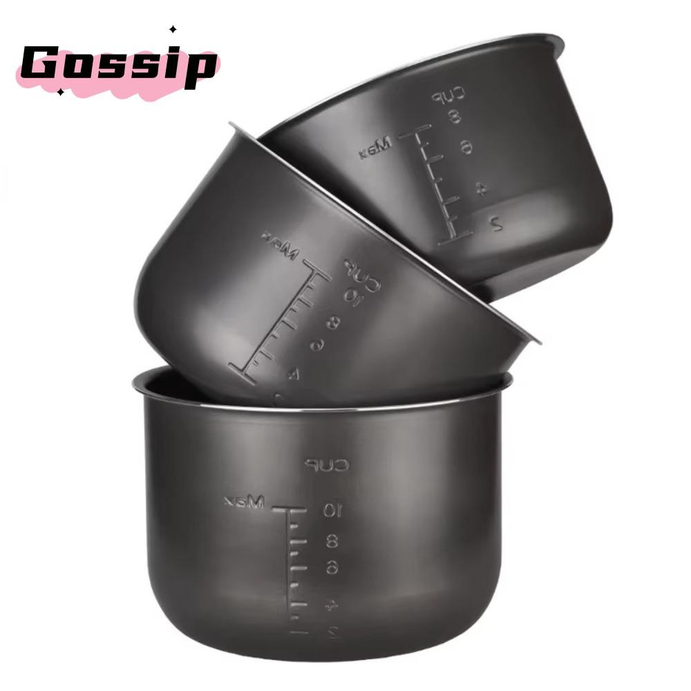 GOSSIP Electric Pressure Cooker Liner, 4L/5L/6L สีดํา Non-stick Rice Pot Gall, ทนทานโลหะผสม Universal Crystal ชิ้นส่วนหม้อหุงข้าว