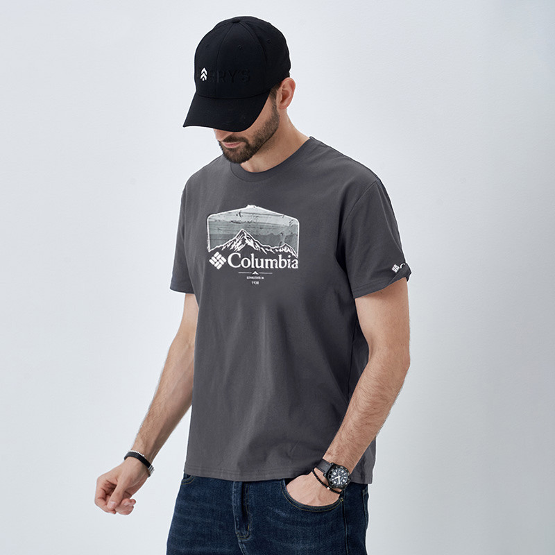 เสื้อยืดคอกลมพิมพ์ลายภูเขาหิมะแบบวินเทจ สำหรับทั้งสองเพศ คุณภาพพรีเมี่ยม