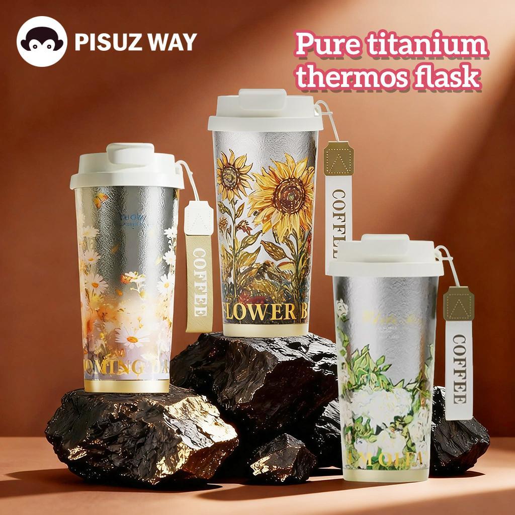 แก้ว titanium ถ้วยเก็บความร้อนไทเทเนียมบริสุทธิ์มูลค่าสูง2025ถ้วยน้ําฟางแบบพกพา520มลของขวัญ แก้วไทเทเนียมแท้