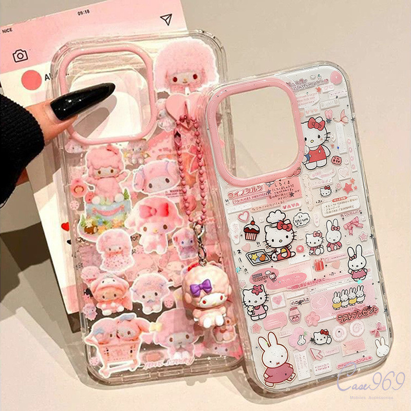 เคสไอโฟน Oppo A5i A18 A3X A3 A38 A16 A17 A15 A35 A57 A77 A7 A52 A54 A55 A32 A74 A53 เมโลดี้เฮลโลคิตตี้แสนหวานปิดบัง