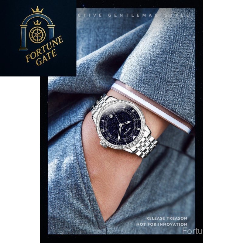 นาฬิกาอัตโนมัติ Oupinke สำหรับผู้ชาย พร้อมกลไกนาฬิกาและตัวเรือนโปร่งใส SFWB